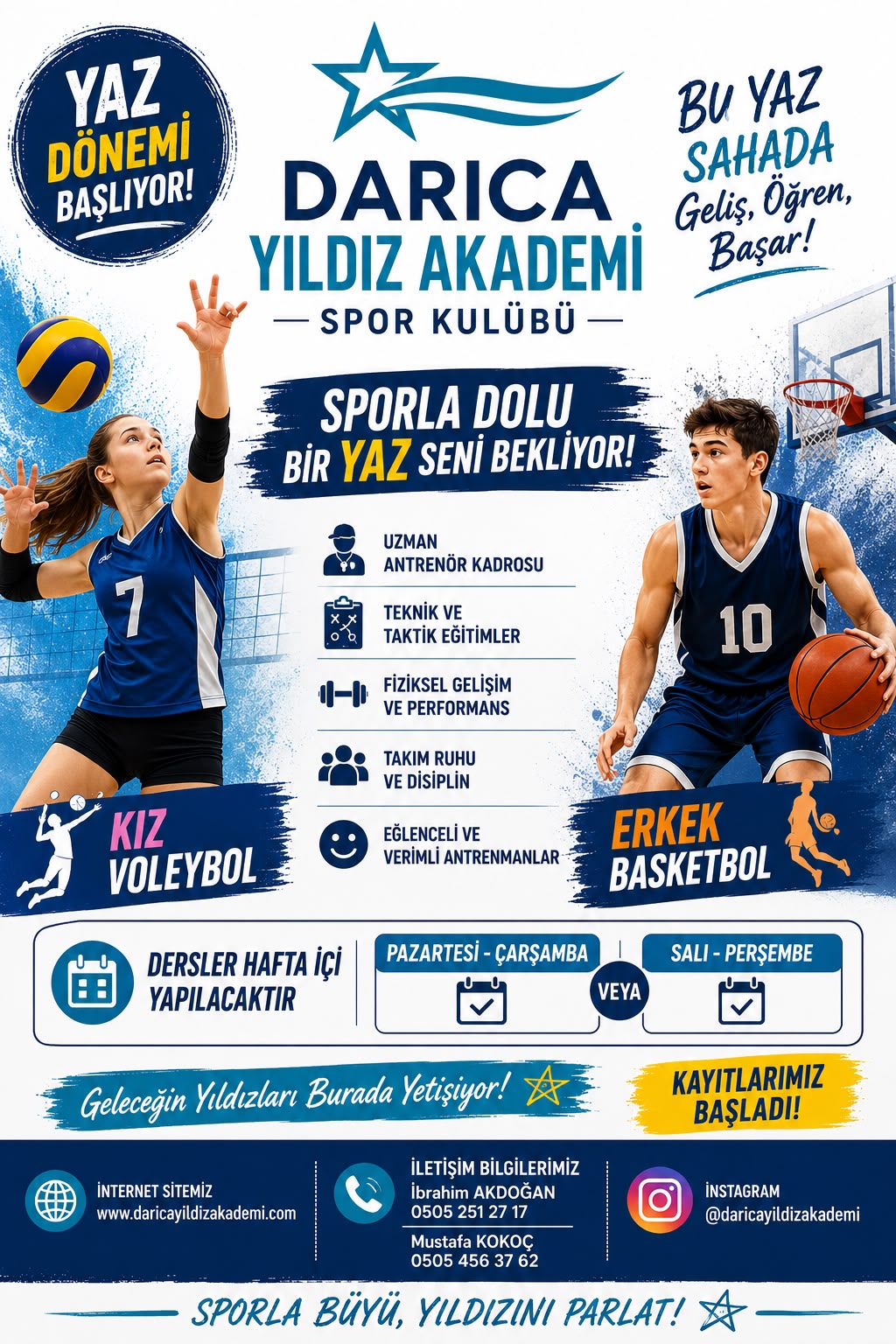 Darıca Yıldız Akademi 2026 Yaz Dönemi — Kız Voleybol ve Erkek Basketbol